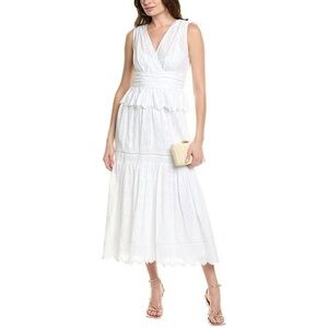 Taylor womens Eyelet Midi Dress